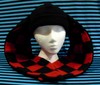 Black Bunny Rabbit Ear Hat with Red and Black Checkerboard ears