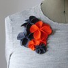 Orange Contrast corsage brooch