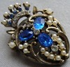 Vintage Lisner Pin Royal Blue
