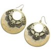 Enamel Ethnic Giant Cut Out Hoop Earrings