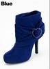 Stiletto Heel Short Boots Blue