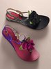 Floral mini-wedge sandal