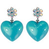 LUCITE BARBIE® HEART AND CRYSTAL EARRINGS