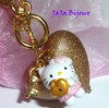 VALENTINE GIFT IDEA HELLO KITTY ANGEL NECKLACE BIG GOLD HEART