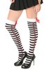 Black And White Striped Card Suit Thigh Highs