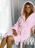 розовый махровый халат с капюшоном