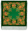 зеленый узорный русский платок