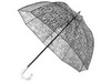 Зонт-трость от Gianfranco Ferre с прозрачным глубоким куполом и черными надписями бренда