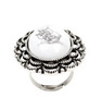 Disney Couture 'Alice In Wonderland' Silver Plated White Rabbit Cameo Adjustable Ring