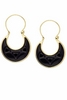 House of Harlow 1960 14KT Gold Black Resin Earrings