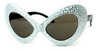 3021 - Big Vintage Crackled Sunglasses