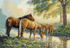 Набор для вышивки - Horses by a Stream Dimensions