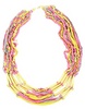 Colour Blocked Jersey Strand Long Necklace