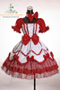 Cute Lolita Tiered Trimmings Scallop Bottom Dress&Choker