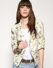 Free People Floral Print Linen Mix Blazer