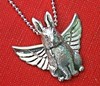 Steampunk Necklace Flying Rabbit Silver Plated by CosmicFirefly