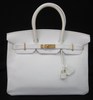 HERMES White Birkin Handbag