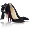Christian Louboutin Black satin anemone pumps