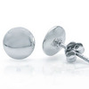 8MM Button Sterling Silver Stud Earrings