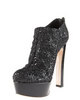 Miu Miu Glittered Zip-Back Bootie