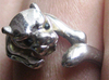 Серебряное кольцо с кошкой