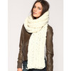white knitted scarf