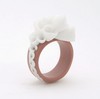 Champs Elysees Porcelain Coral Brown Ring With Delicate Flower Decoration