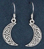 Silver Celtic Moon Earrings