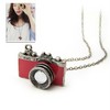 U109 Korean Style Old Ways Red Camera Long Necklace