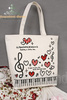 Sweet Lolita Piano Key Hearts Canvas Bag