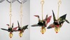 Japanese Origami Crane Earrings Gold