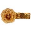 Screaming Beauty Gold Sequin Headband With Gold Flower