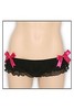 Black Ruffle Bikini Underwear With Hot Pink Bows
