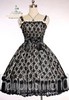 Elegant Gothic Lolita Shirring Bodice Cotton&Lace Double Layer Dress