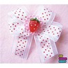 White Red Polka Dot Strawberry Field Hair Bow Clip~Kawaii