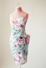 Vintage WATERCOLOR FLORAL Strapless Dress Small