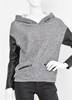 MAJE wool and leather cardigan