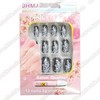 Pieces White Pattern Black Backround Design False Nails Tips