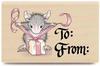 House Mouse Rubber Stamp MONICA'S TO/FROM HMER1012 Gift Tag