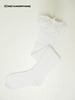 Cotton Raschel-Lace Over Knee High Socks white
