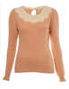 Coral Crochet Collar Top