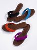 Suede Ruffle Thong