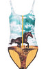 We Are Handsome   The Arabia horse-print swimsuit  $385