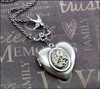 Silver Heart Locket - Enchanted Love Bird