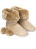 pom pom furry cuff slipper boots