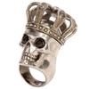 SILVER CROWNED QUEEN SKULL RING