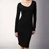 LnA long sleeve v-neck bodycon midi dress