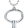 Tiffany Keys oval key pendant in sterling silver on a beaded chain.