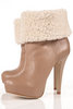 ASHANTI TAUPE SHEARLING ANKLE BOOTS