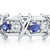Wedding ring with sapphires and brilliant